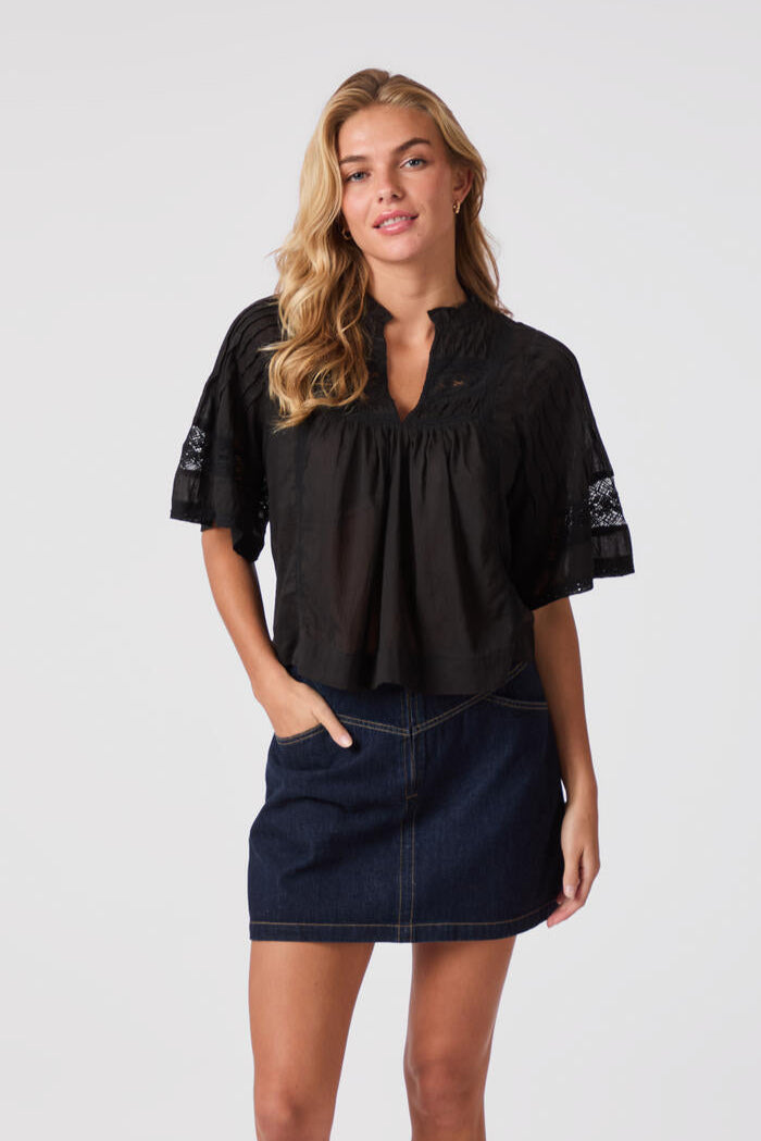 Siama S Voile top - sort